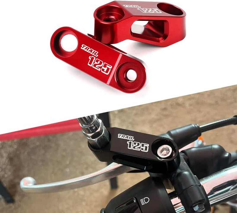 Modeer Compatible with Trail 125 Any year Motorcycle Rearview Mirror Risers Extenders ct125 trail ct125 hunter cub trail 125 Accessories (red) - Image 1